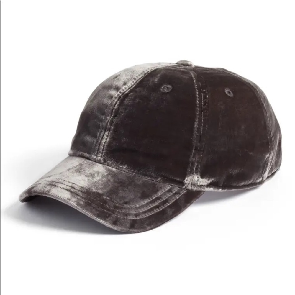 Madewell Grey Velvet Baseball Cap